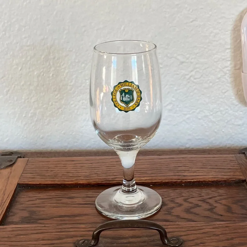 Vintage College of William & Mary Wine Glass